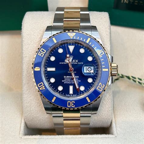 rolex submariner bicolor blue|rolex submariner value chart.